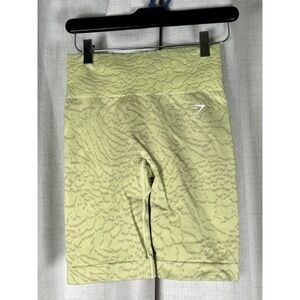 Gymshark Adapt Animal Seamless Cycling Biker Shorts Firefly Yellow Size Small